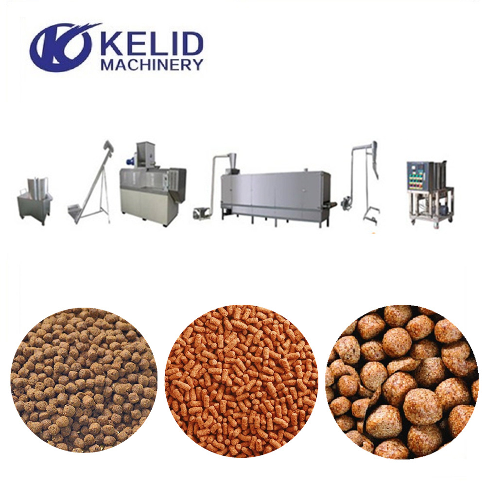 Floating Sinking Fish Feed Machinery Double Screw Fish Feed Production Line Extruder For Fish Food