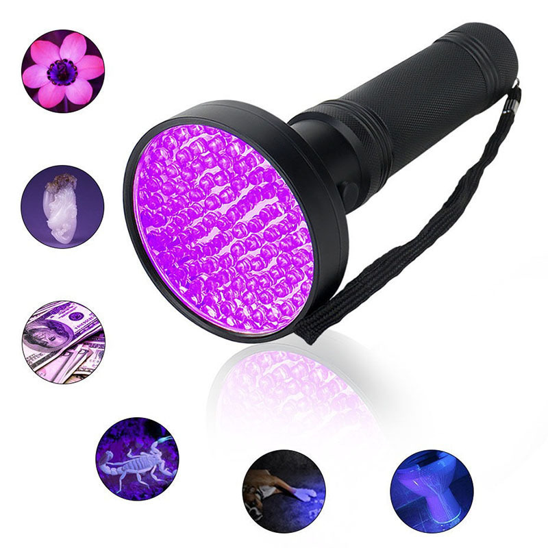 100 LED 395nm Purple Black Light Handheld Ultraviolet Flashlight UV LED Scorpion UV Torch LED Flashlight