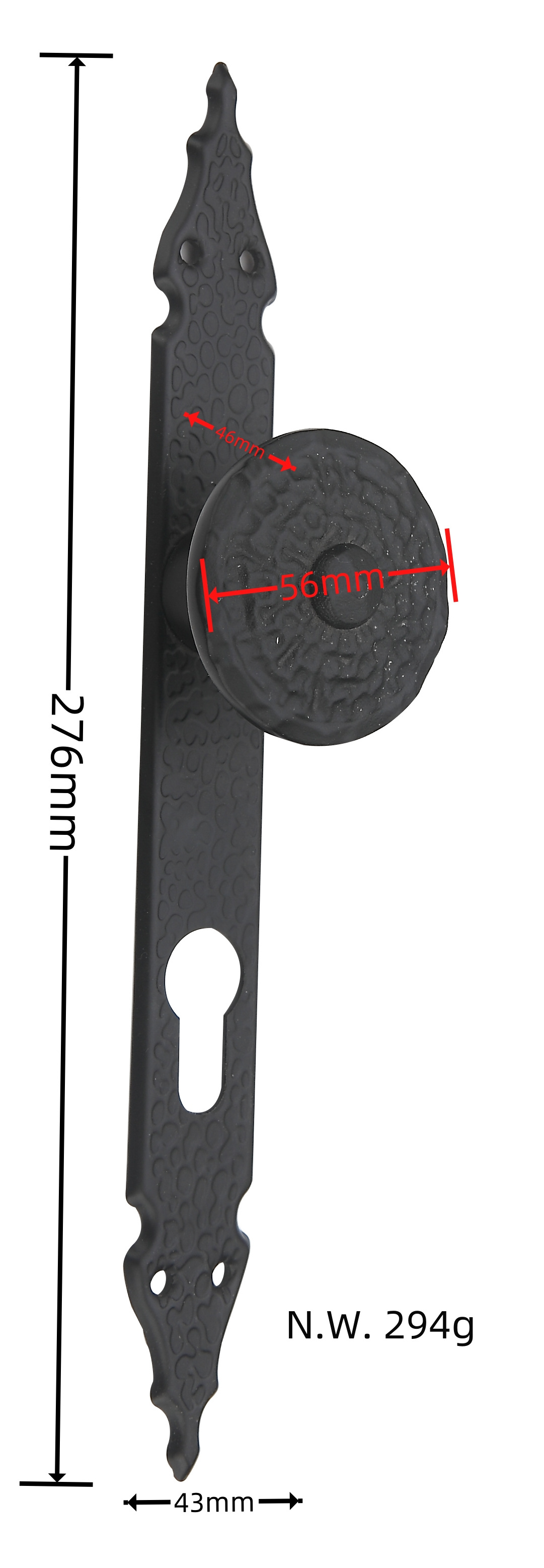 European Market Popular Black Antique Design Door Lock Handle 72 85 96 Hole Distance Door Handle