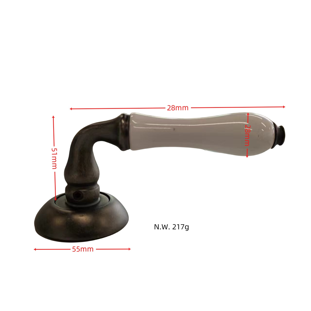 New Design Style Bronze Ceramic Porcelain Door Lever Pull Handle For Bedroom Window Glasses Exterior Door