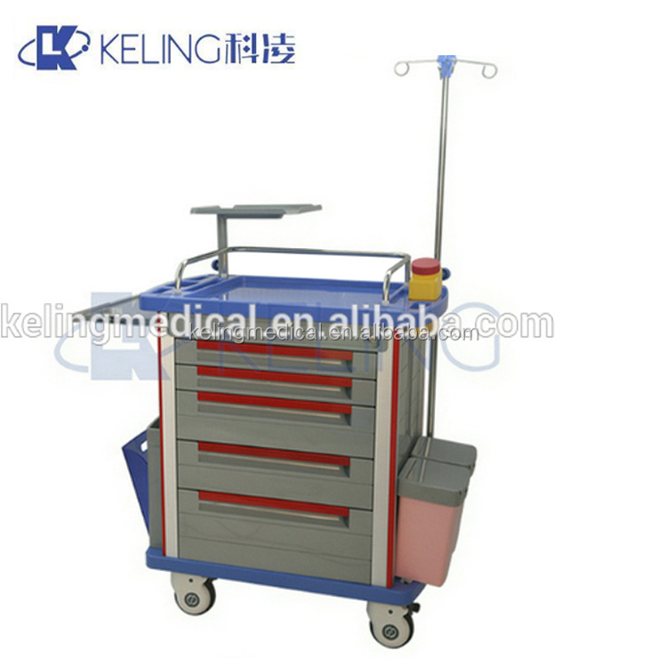 Hospital clinic trolleys hospital medical used crash carts for sale IV pole customization crash cart