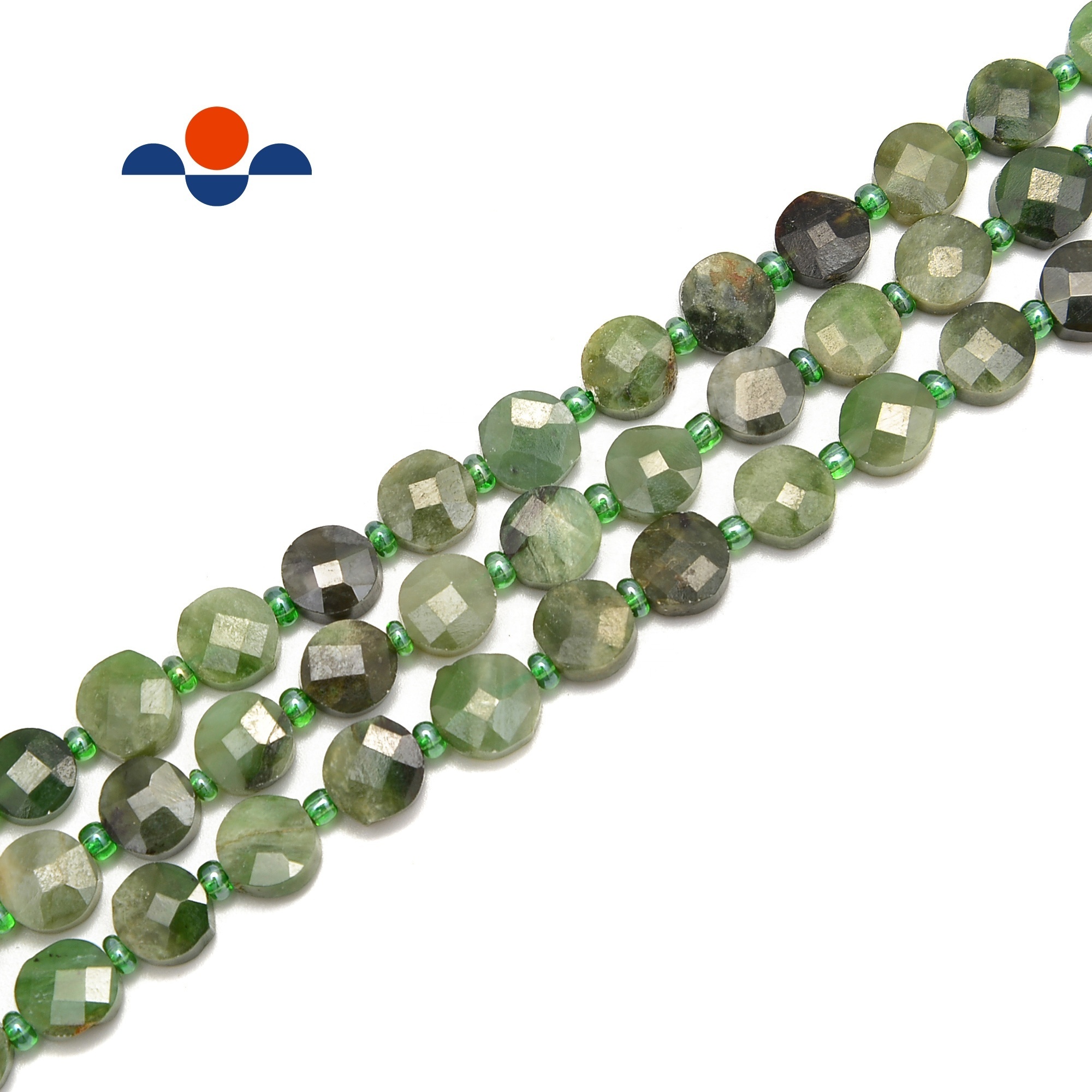 Top Quality 8mm Nephrite Jade Faceted Flat Square Gemstone Loose Beads for Jewelry Making