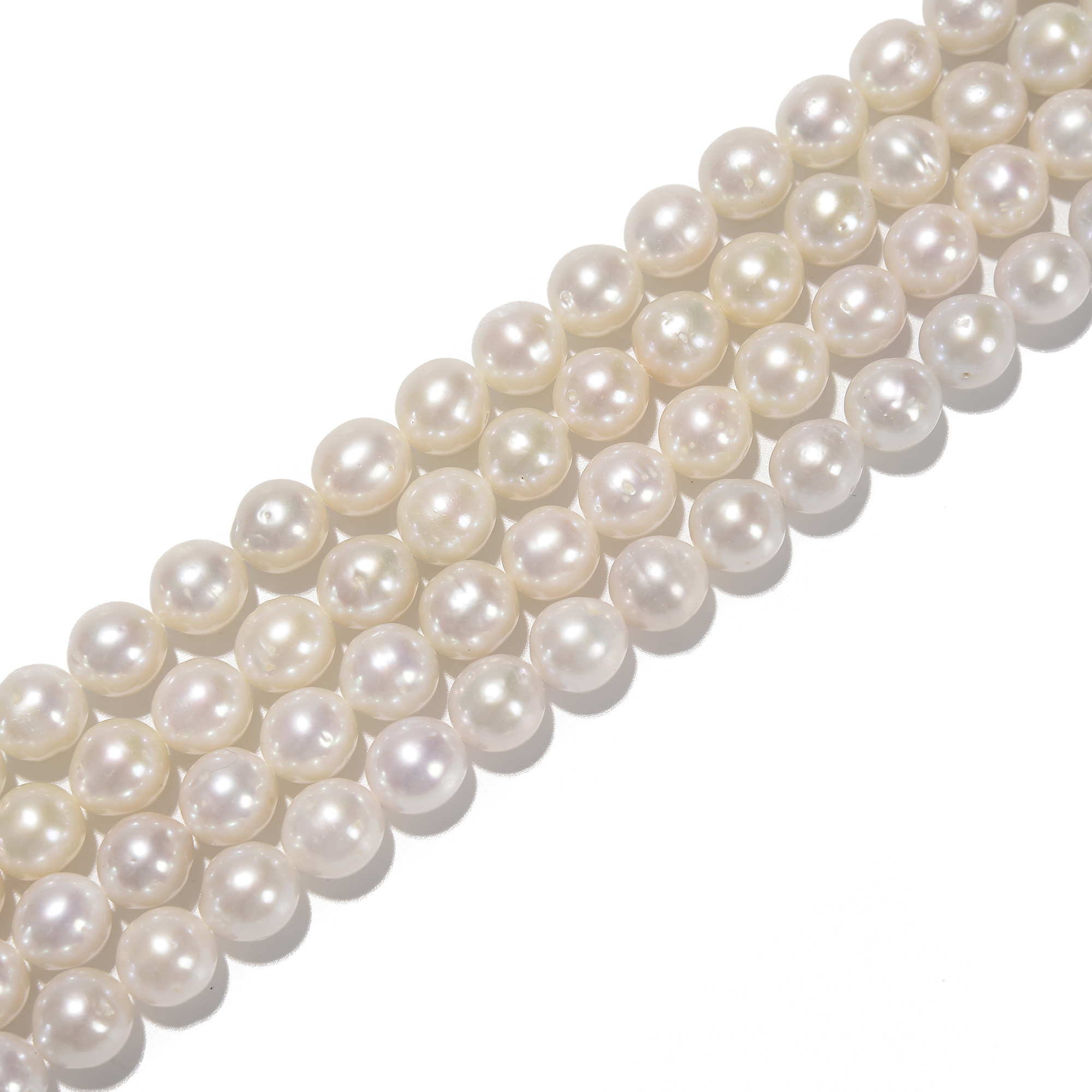 White Fresh Water Akoya Pearl Off Round Gemstone Loose Beads for Necklace Jewelry Making 8-9mm 9-10mm