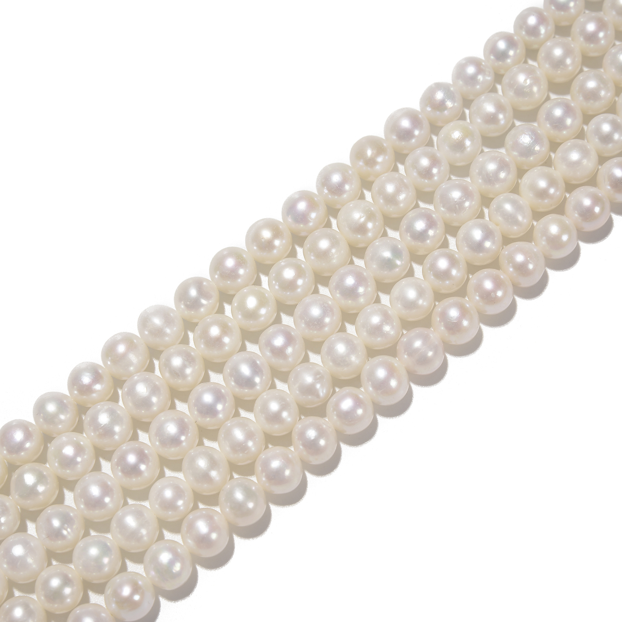 White Fresh Water Akoya Pearl Off Round Gemstone Loose Beads for Necklace Jewelry Making 8-9mm 9-10mm