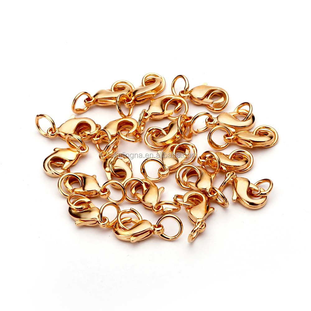 TOP Quality 10mm Gold Plated Jewelry Lobster Claw Clasp Findings for Jewelry Making