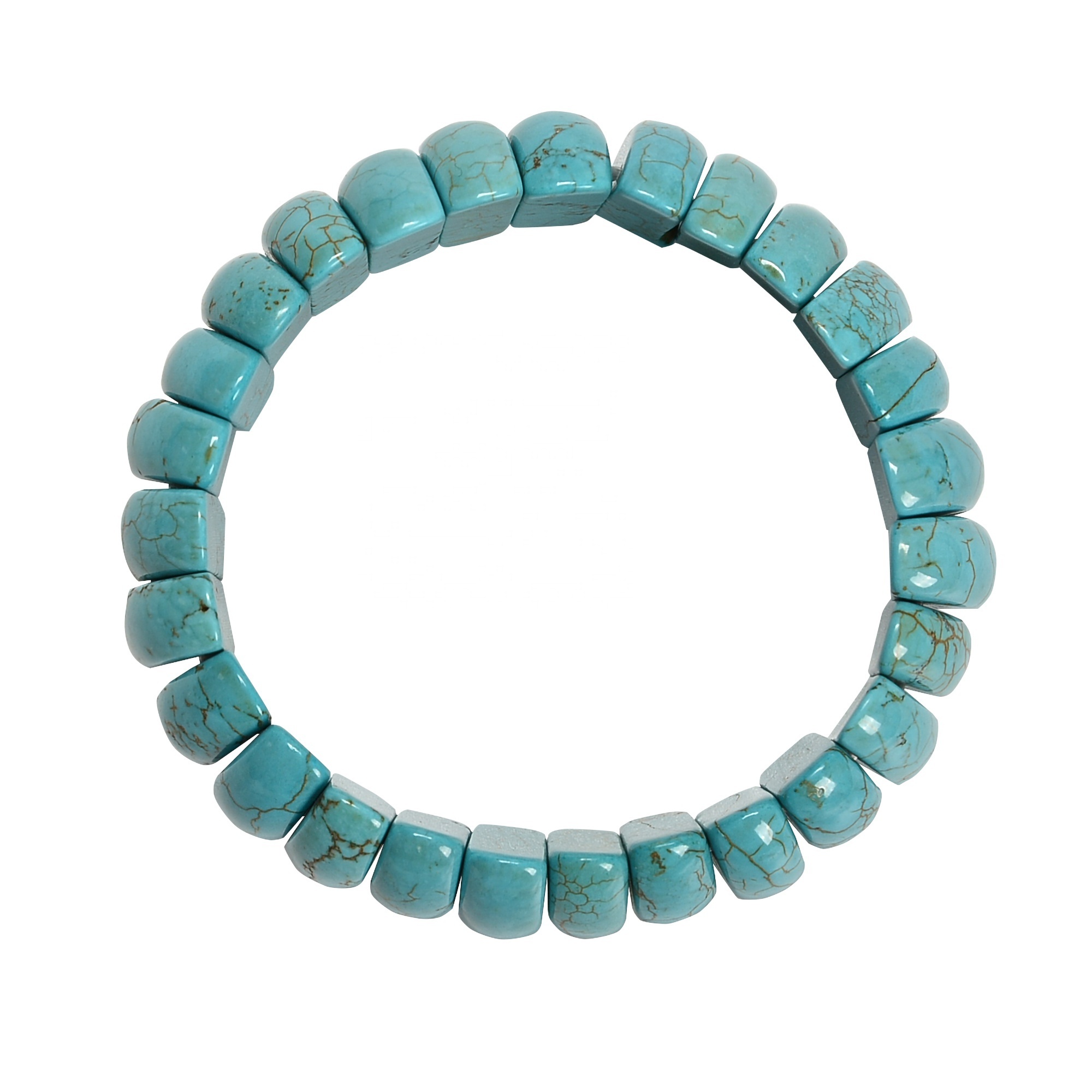 Healing Bracelet Bangle 7x25mm Blue Howlite Double Drill Bangle Bracelet Oval Shape Bracelet 7.5''