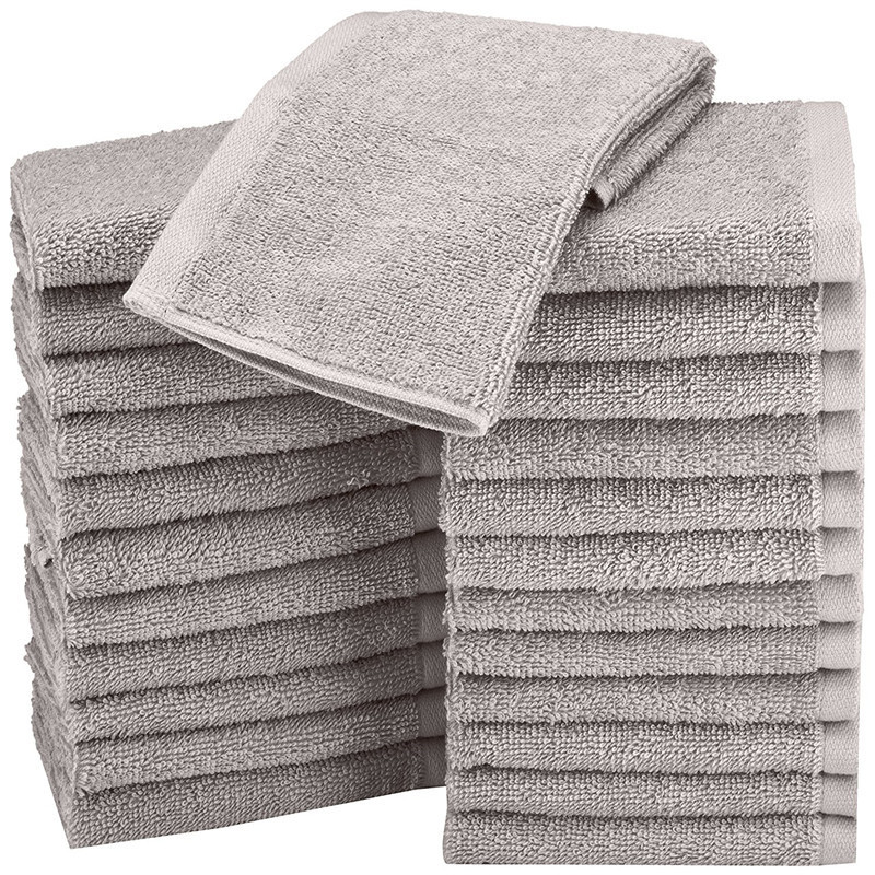 Face Towel Quick Dry Hotel Wash Cloth 100% Terry Cotton  Woven Square Bathroom Bath Towel Plain Dyed Customized Towels