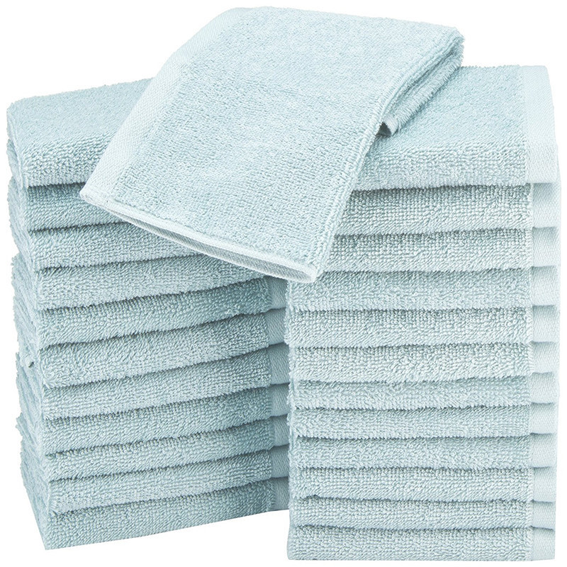 Face Towel Quick Dry Hotel Wash Cloth 100% Terry Cotton  Woven Square Bathroom Bath Towel Plain Dyed Customized Towels