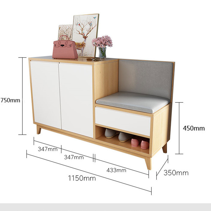 corner shoe cabinet bench with doors and cushion live room panel furniture