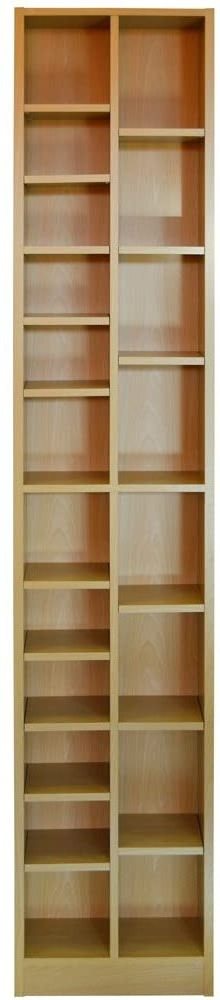 CD Bookcase Storage Shelf Case Cabinet Rack Unit Tower Organizer Adjustable Wooden Book Bluray Video Games up to 224 CD's