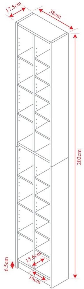 CD Bookcase Storage Shelf Case Cabinet Rack Unit Tower Organizer Adjustable Wooden Book Bluray Video Games up to 224 CD's