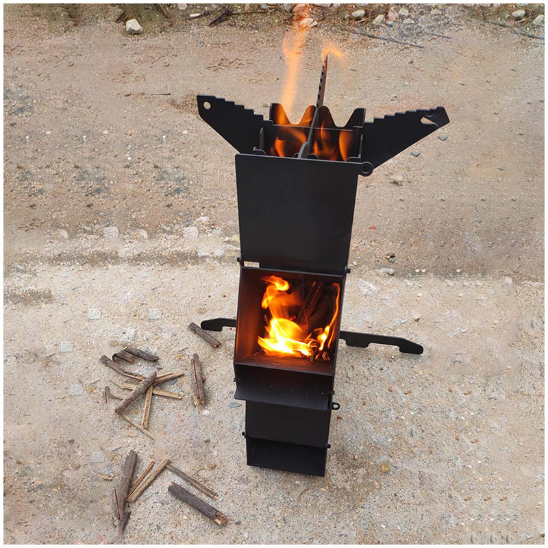 Rocket stove wood burning rocket fire stove custom factory price camping outdoor rocket stove