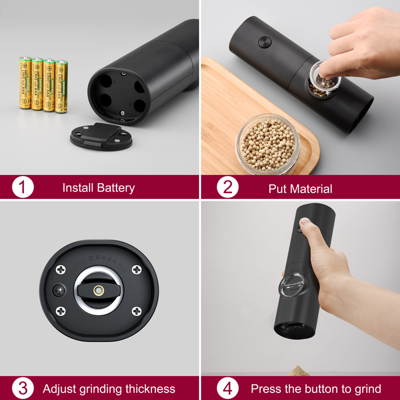 Pepper Mill Salt Grinder Ceramic Coarseness Manual Salt And Spice Mills Electric Pepper Grinder