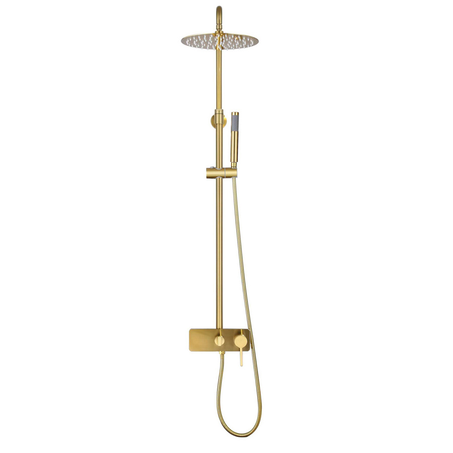 KF9004G luxury gold color wall mounted brass bathroom shower faucet