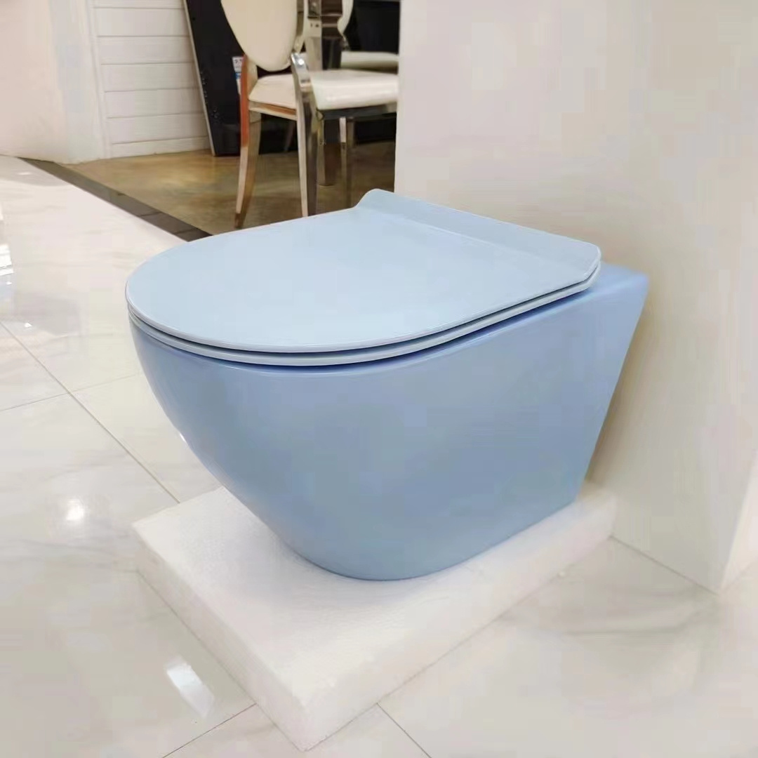 176C  Modern WC Concealed Water Tank Floating Color Bathroom Wall Hung Toilet