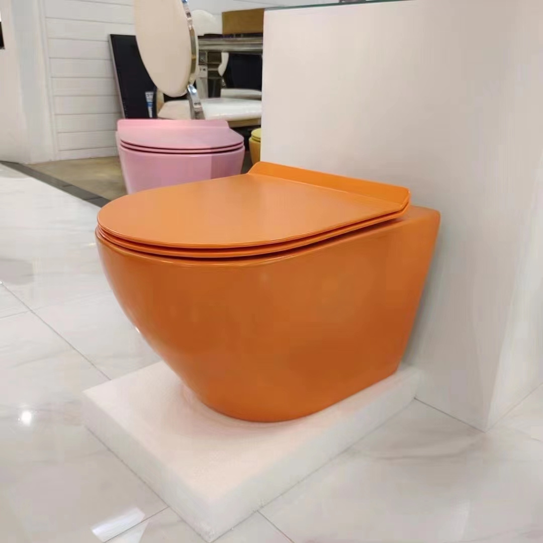 176C  Modern WC Concealed Water Tank Floating Color Bathroom Wall Hung Toilet