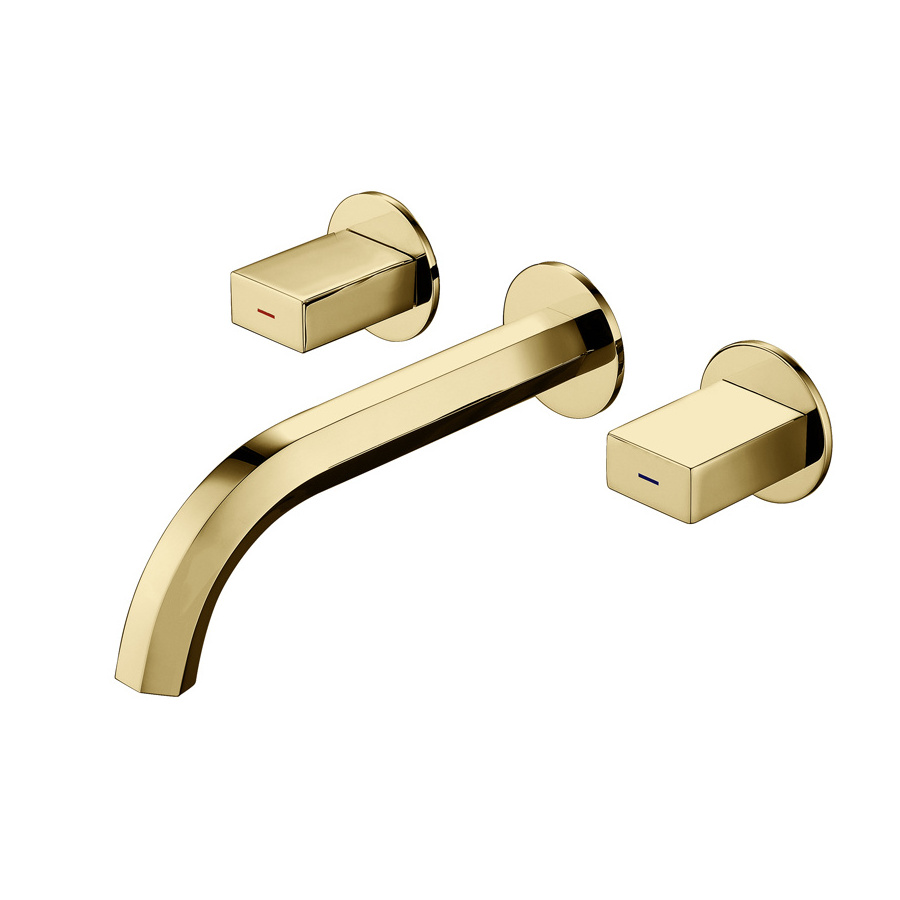 KF8806RP Luxury modern double handle brass rose gold bathroom wall faucet