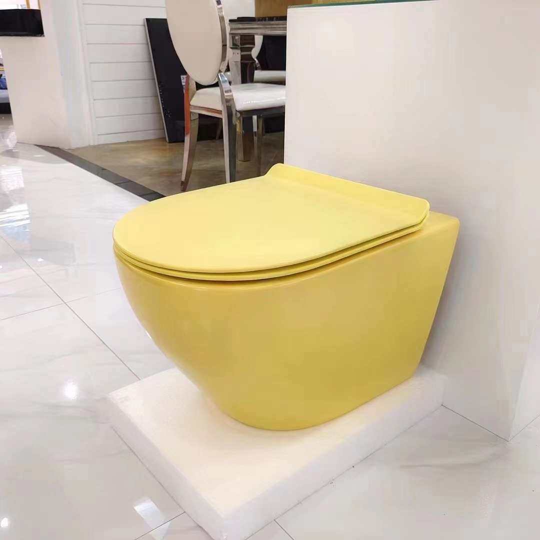 176C  Modern WC Concealed Water Tank Floating Color Bathroom Wall Hung Toilet