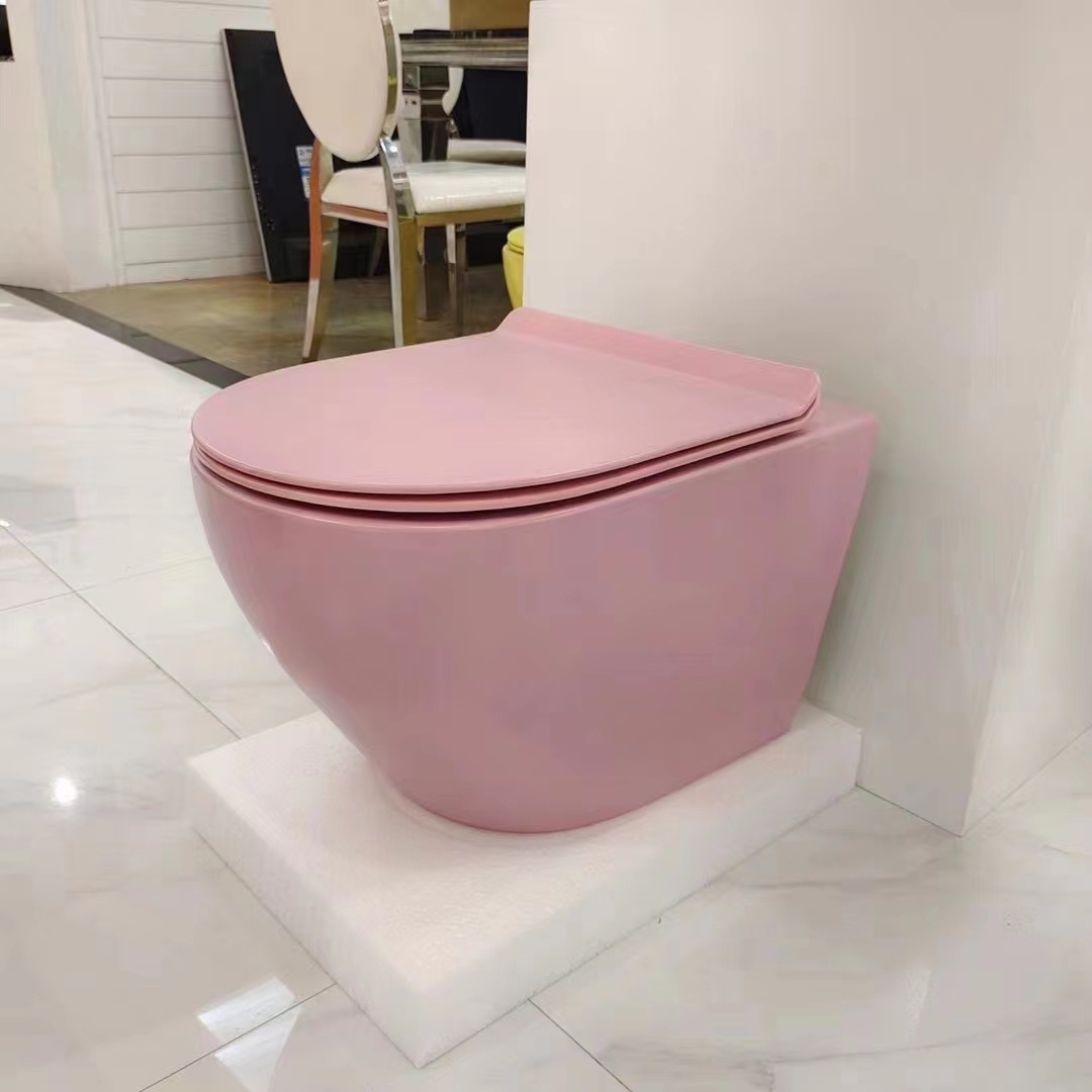 176C  Modern WC Concealed Water Tank Floating Color Bathroom Wall Hung Toilet