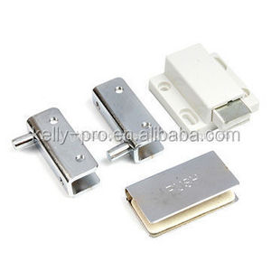 Press Open Single Cabinet Cupboard Glass Door Pivot Hinge Sets Magnetic Catch Latch