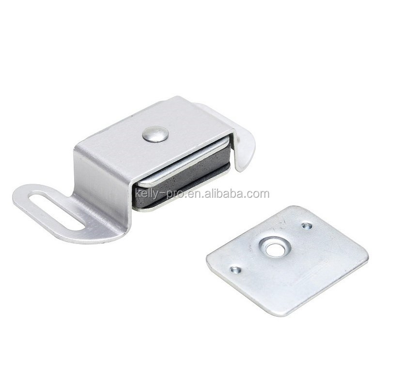 Aluminum Magnetic Cabinet Catch Shell Wardrobe Double Magnet Lock Latch Furniture Kitchen Cupboard Door Catch Closure