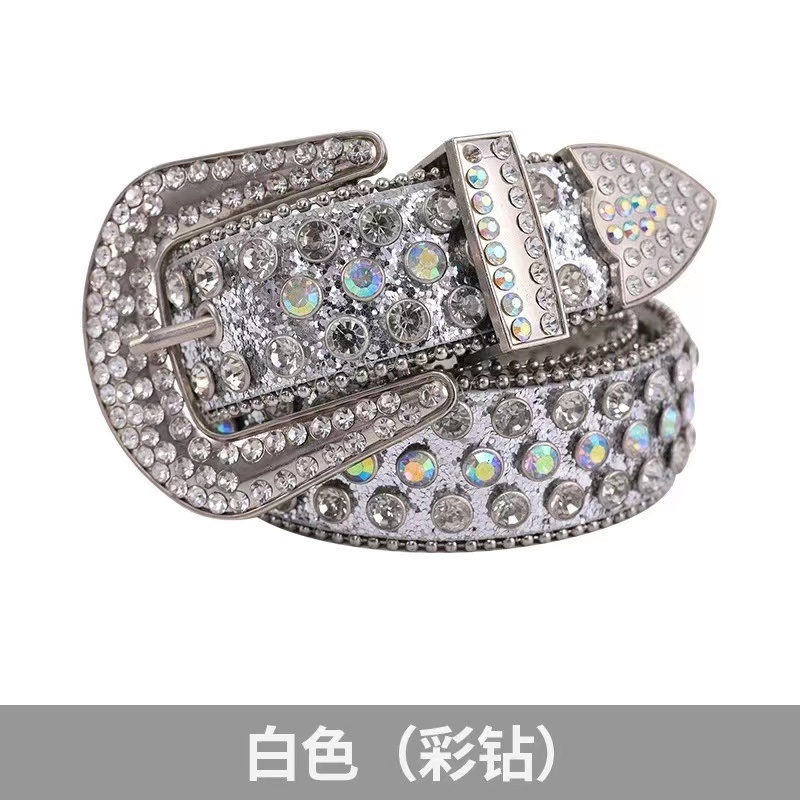 BB Fast Delivery Luxury Crystal Men Women Unisex Belt Diamond Studded Rhinestone Belts Western Sparkle Designer Leather Belts