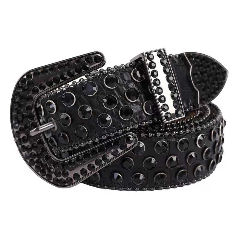 BB Fast Delivery Luxury Crystal Men Women Unisex Belt Diamond Studded Rhinestone Belts Western Sparkle Designer Leather Belts