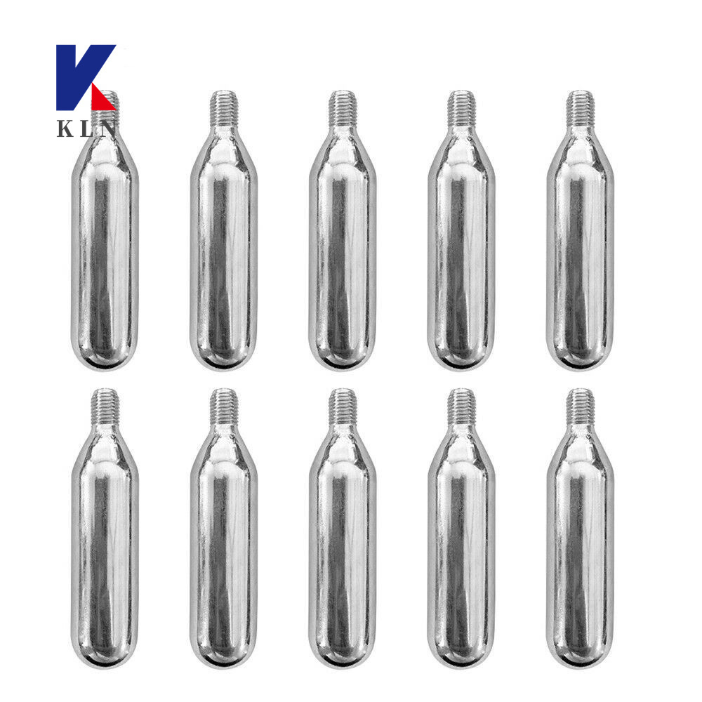 16g Co2 Cartridge Tire Inflator Steel Bike and Bubble Machine High Pressure Metal Cylinder Air High Pressure Gas  KLN