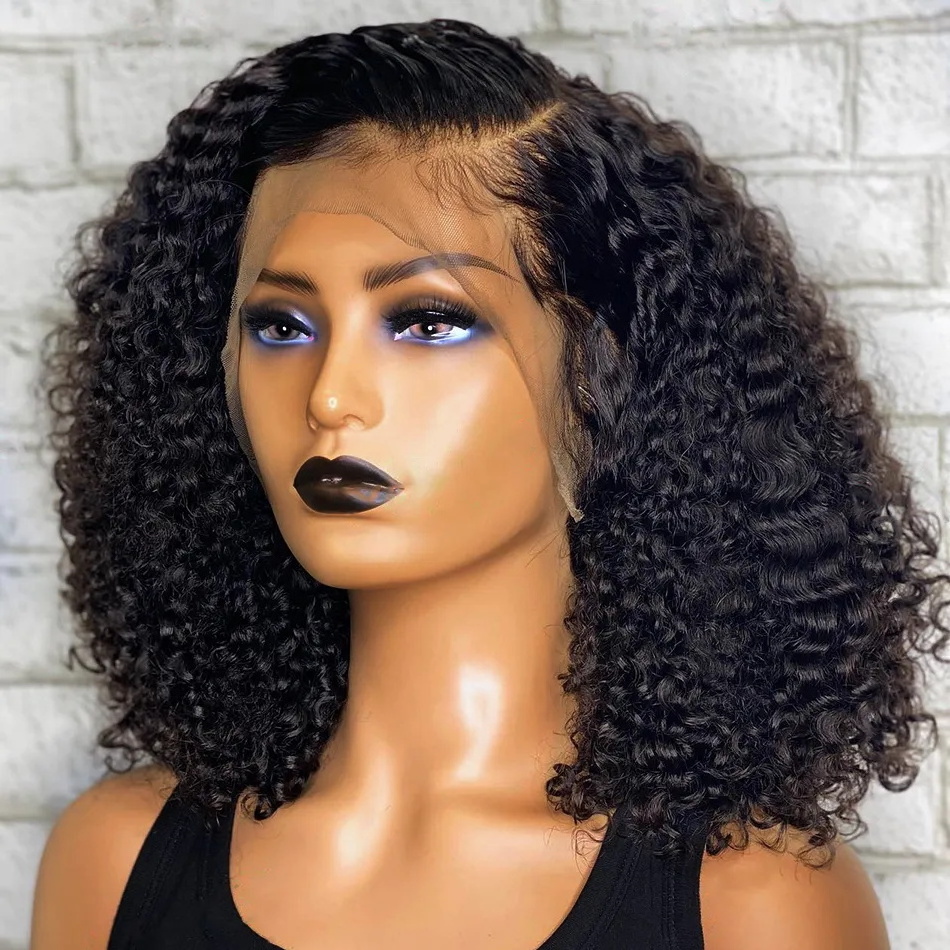 Cheap Human Hair Wigs For Black Women,HD Lace Front Wigs Human Hair,Deep Curly Short Bob Wigs Human Hair Lace Front Brazilian