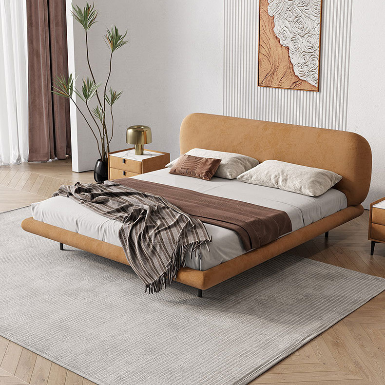 Modern Luxe Double Floating Bed 1.8*2m Frosted Tech Fabric Bed Designer Modern Minimalist Furniture