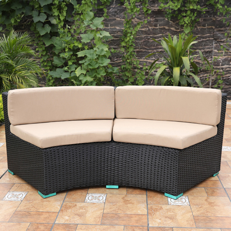 Modern Outdoor Furniture Rattan Base Garden Sofa Sets Semicircular Curve Sun Lounge Chair Sofas Leisure Patio Furniture