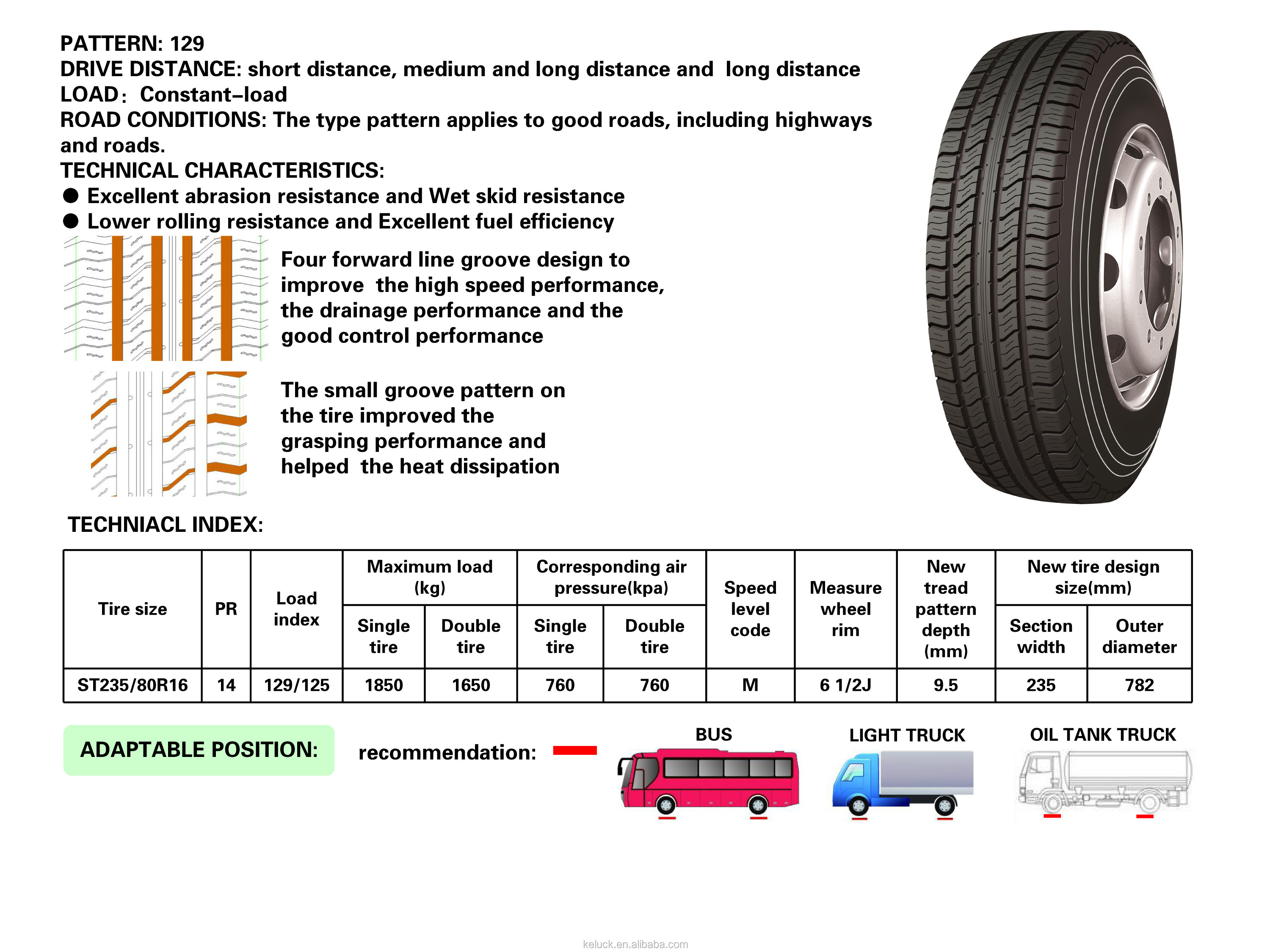 Longmarch  truck parts & accessories tires for trucks prices trucktire truck+tire tyres LM129 ST 235/80R16 235/80/16