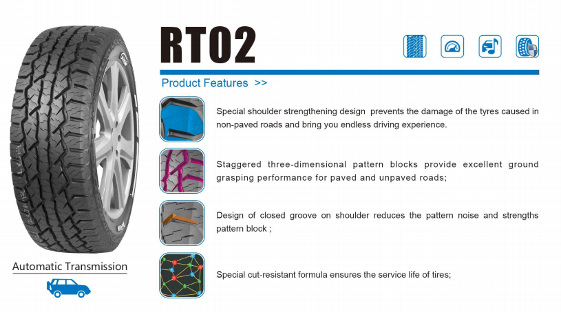 315/70R17LT RWL durun tyre RT02 neumaticos 4x4 at tyre radial cheap China PCR passenger car tires MT AT 315/70R17