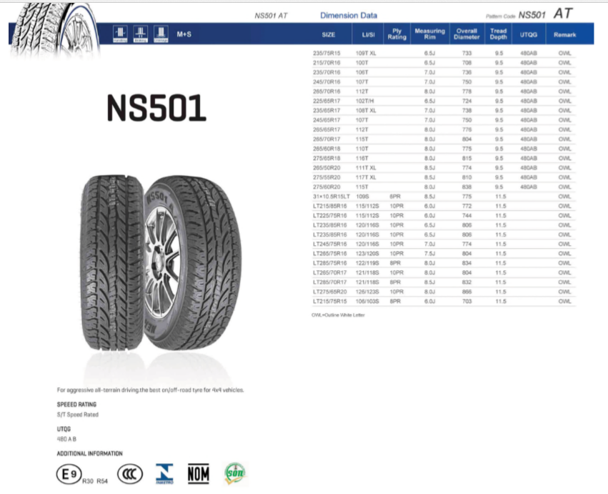 AT tyres 225/65R17 102T/H Rim 6.5J   aggressive all-terrain driving  225/65/17 passenger car tires 225 65 R17