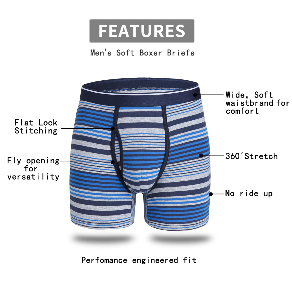 Hot sale in Amanzon cotton/spandex stripes comfortable men underwear boxer brief  for daily used