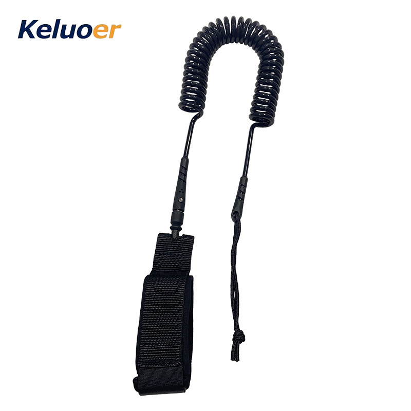 New design Straight Coiled Stainless Steel Swivel PU Quick Releasing Waist Leash Surf Leashes