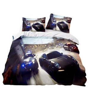 Sports Car Duvet Cover Sets Full Size,3 Piece Race Car Bedding for Teens Boys 2/3pcs Polyester Quilt Cover Sets with Pillowcases