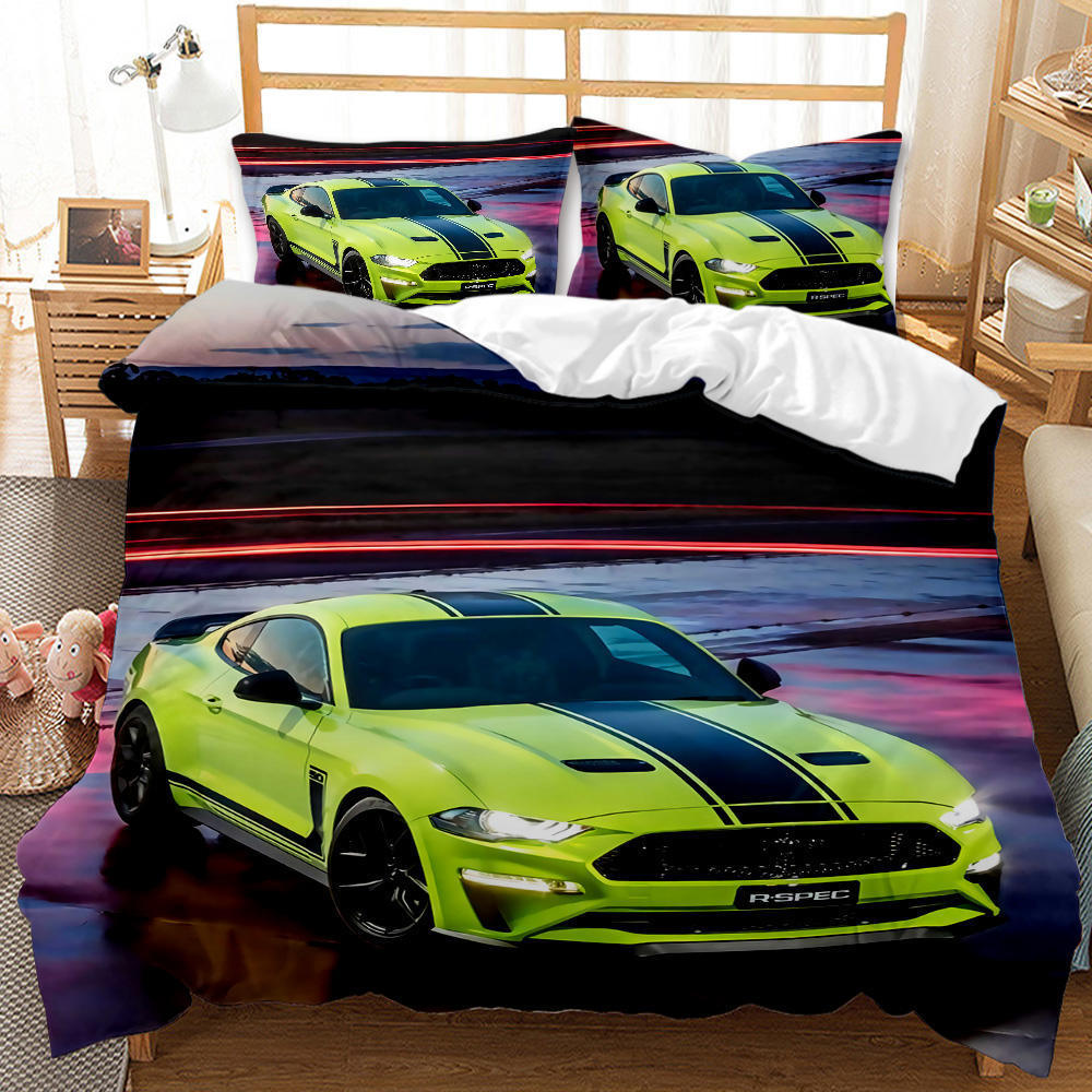 Sports Car Duvet Cover Sets Full Queen,3 Pcs Race Car Bedding Sets Pillowcases Teens Boys Girls Polyester Quilt Cover King Size