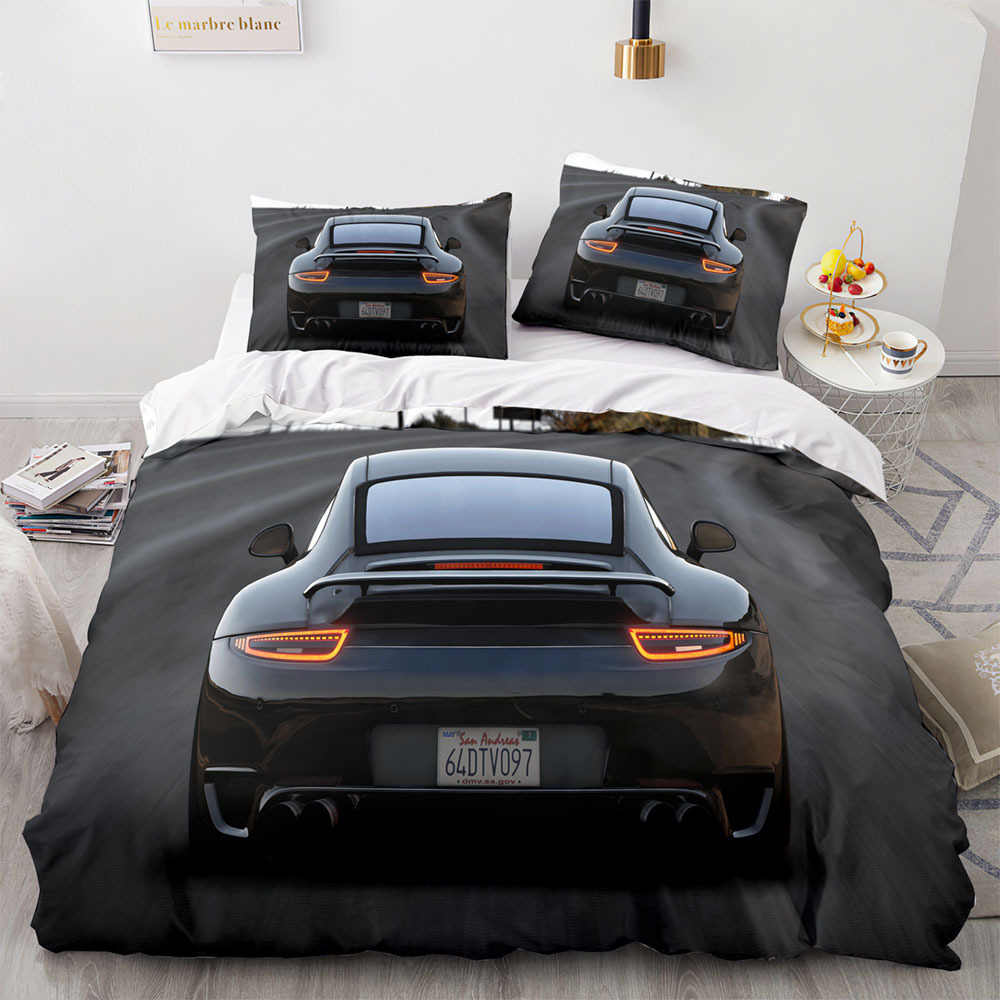 Sports Car Duvet Cover Sets Full Size,3 Piece Race Car Bedding for Teens Boys 2/3pcs Polyester Quilt Cover Sets with Pillowcases