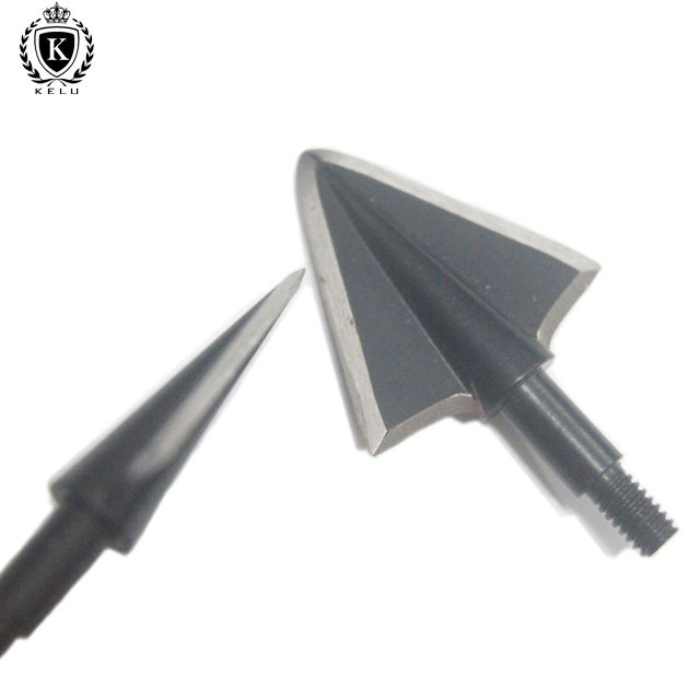 HA-2B-J002 custom one-piece Stainless Steel screw-in 2 blades double bevel 8-32 thread arrow broadhead