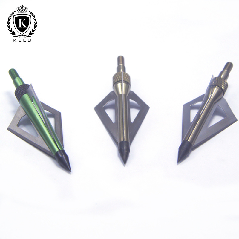 HA-3B-C003 Stainless Steel Hunting Broadhead Points Arrowheads 3 Fixed Blade 100 Grain For Archery Compound Bow