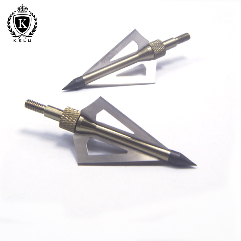 HA-3B-C003 Stainless Steel Hunting Broadhead Points Arrowheads 3 Fixed Blade 100 Grain For Archery Compound Bow