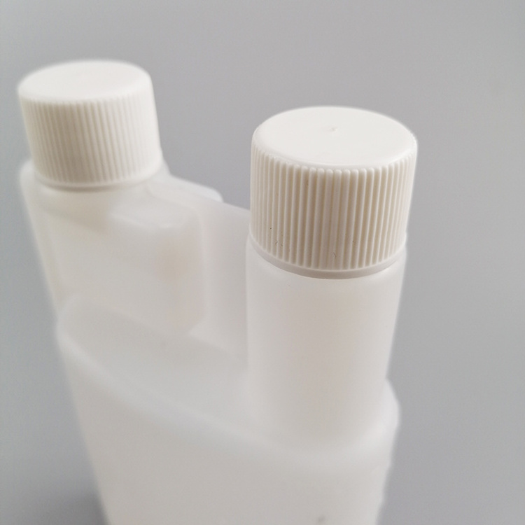 1L Twin double Neck Measuring Plastic Dosing measure Bottle with tamper-proof cap