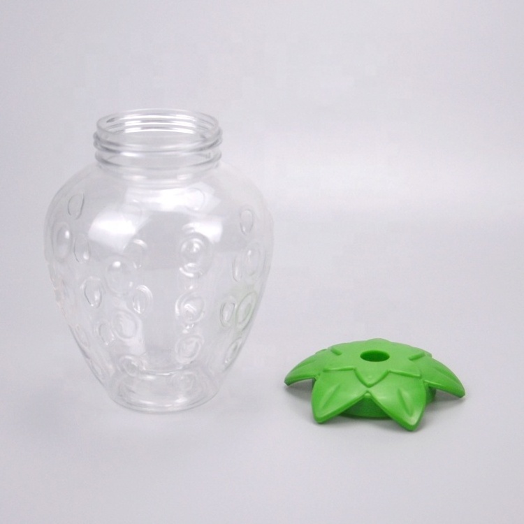 450ml pet transparent plastic pineapple shape juice bottle drink milk tea bottle