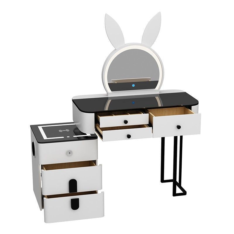 Modern Style Furniture Vanity Makeup Dresser Set Design Metal Feet Bedroom smart Dressing Table with LED Mirror dressers