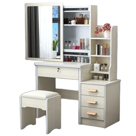 Hot Hidden storage cabinets open shelves dresser with removable mirrors dressing table with led mirror makeup vanities