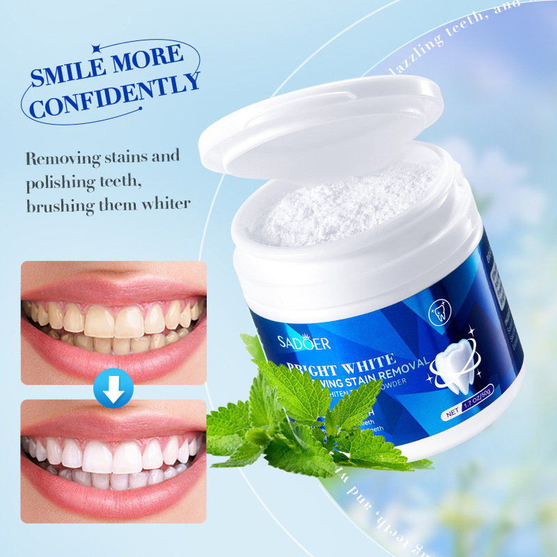 Teeth Cleaning Powder Teeth Whitening Powder with Refreshing Mint Flavor