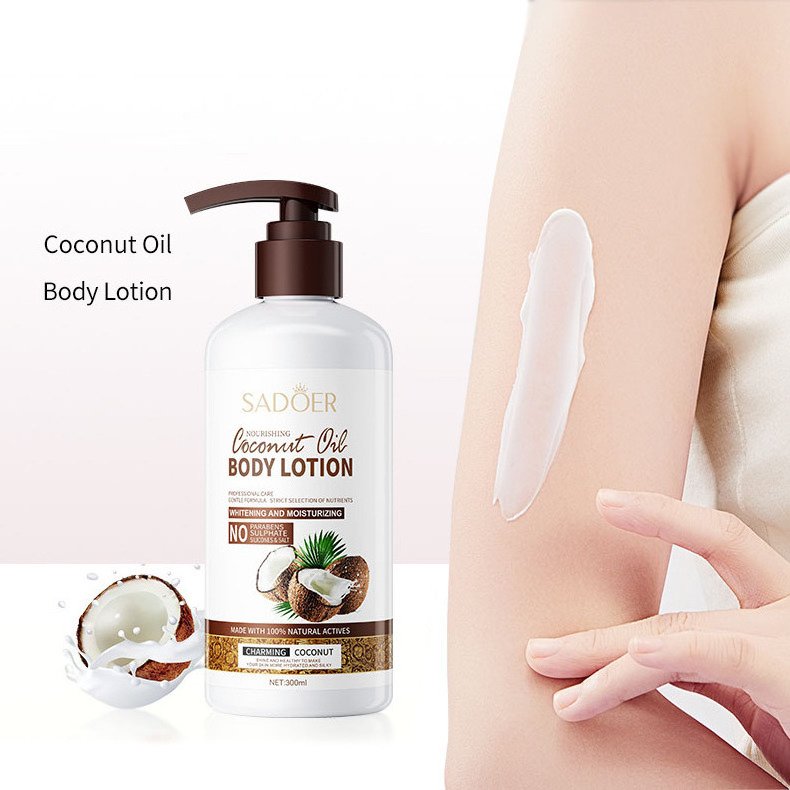 300ml Daily Body Skin Care Moisturizing Natural Coconut Oil Body Lotion with Fragrance