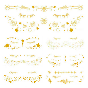 Party Decor Gold Foil Metallic Freckles Face Sticker Waterproof Temporary Tattoo Sticker with Eyelash