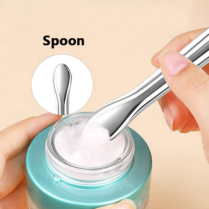 Facial Beauty Tools Multifunctional Double Head Silicone Mask Brush Face Masking Brush with Spatula Spoon